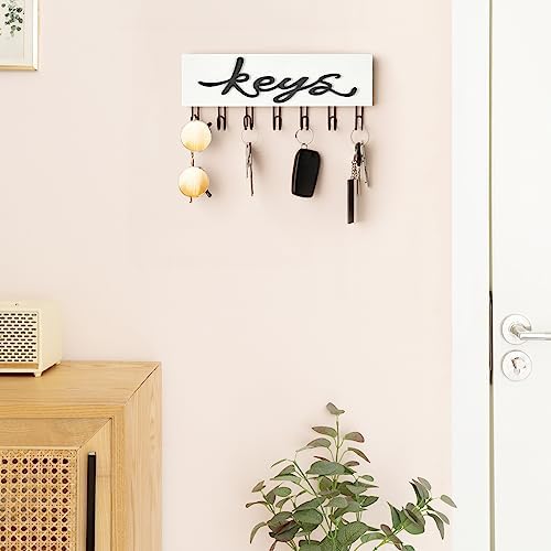 Mkono Key Holder Wall Mounted with 7 Hooks, Wood Key Hanger Home Decor - Image 2