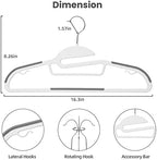 BAGAIL Plastic Hangers 50 Pack with Non-Slip Design,0.2 Inches Thick, 360°Swivel Hook Space Saving Organizer for Bedroom Closet,Shirts,Pants(White- S Shaped) - Image 2