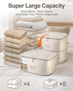 Comforter Storage Bag - 3-Layer 4-Pack Self Compression Organizer, Closet Organizers and Storage, Under Bed Space Saver, Blanket Organizer for Bedding, Pillow, Sheet, Clothes, Nursery Use - Image 2