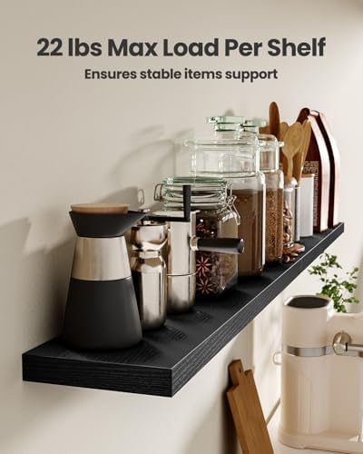 Amada 23.6" Floating Shelves for Wall Decor & Storage, Set of 3, Black - Image 4