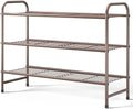Kitsure Shoe Rack - Stainless Steel Shoe Organizer, Sturdy Shoe Rack for Closet and Front Door Entrance, Free Standing Shoe Shelf, Closet Organizers and Storage, 25.6" Wide - 3 Tier, Brown | Sturdy Shoe Rack for Closet and Entryway, Free Standing Shoe ... by Kitsure