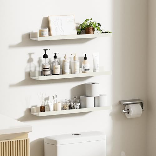 upsimples Floating Shelves for Wall Decor and Storage, White, 6Pcs 23.6'' - Image 5