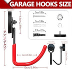 3-H Heavy Duty Magnetic Hooks, Large Magnet Hooks,4 Pack Red - Image 2