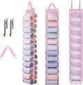 DHSFKBE Legging Organizer Storage, Shirt Organizer, Foldable Hanging Closet Organizer Storage with 26 Roll Independent Compartments for Yoga Pants, Tank Top, Towel, Underwear (Pink) by DHSFKBE