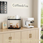 Forbena Black Bathroom Counter Organizer, Tiered Bathroom Organizer Countertop Tray, Corner Makeup Vanity Shelf Organizers and Storage for Men Perfume Skin Care Kitchen Sink Coffee Bar Station - Image 3