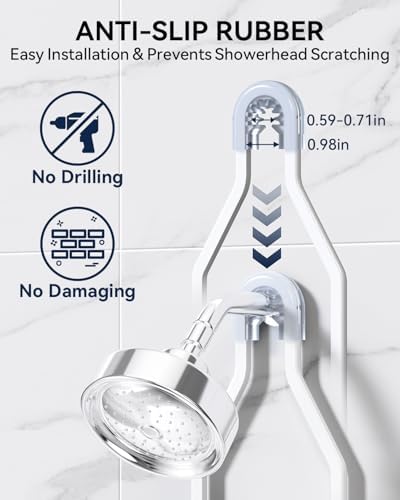 YASONIC Never Rust Shower Caddy Hanging, Aluminum Shower Racks for Inside Shower, 2-Tier Shower Organizer Hanging Over Shower Head with Hooks and Soap Holder, White - Image 6