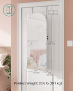 SONGMICS Wide Jewelry Organizer, Wall/Door Mounted, LED Cabinet, Lockable - Image 5