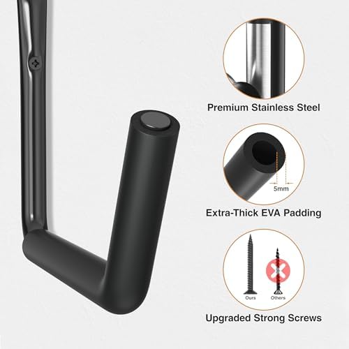 niffgaff Heavy Duty Garage Storage Hooks - 120 LB Capacity Wall Mounted Rack for Kayaks, Ladders, and Bikes - Image 5