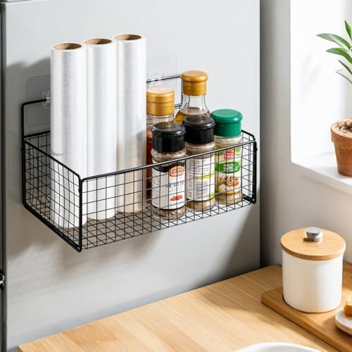 3 Pack Self Adhesive Cabinet Door Organizer - Metal Inside Cabinet Lid Storage Holder Wall Mounted Pantry Door Caddy for Kitchen Bathroom Pantry Under Sink - Image 7