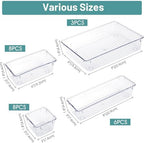 25 PCS Clear Plastic Drawer Organizer, Makeup Organizers and Storage Bins - Image 2