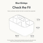 BLUE GINKGO Stackable Organizer Caddy, Rectangle, White, Made in Korea - Image 3