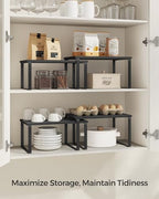 SONGMICS Cabinet Organizer Shelf, Set of 4 Spice Rack, Kitchen Storage - Image 4