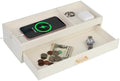 HofferRuffer Valet Jewelry Tray Organizer with Drawer, Faux Leather Storage Catchall Box Phone Charging Station Tray with Dresser Nightstand Desktop Drawer Organizer (White) by HofferRuffer