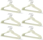 Ivory Velvet Hangers 60 Pack, Slim Space Saving Suit Hangers for Closet Organizer, Rotating Silver Hook, Non Slip Clothes Felt Hanger Heavy Duty for Coat,Shirt, Pants, Camisole, Dress by MLKJHHI