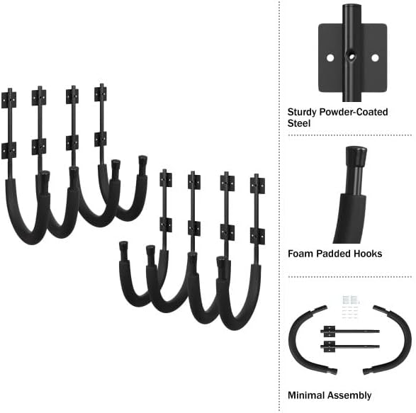 2-Pack of Kayak Storage Hook Sets - Kayak Wall Mount Hangers with 100lb Capacity Per Pair for Paddleboards, Surfboards, - Image 4