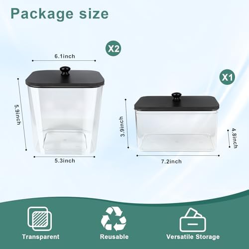 POLRAI 3 Pack Laundry Pod Containers and Dryer Sheet Holder with Bamboo Lids and Labels Laundry Room Organization Containers for Scent Booster Powder Detergent Pods Storage - Image 2