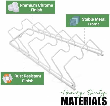 Evelots 6 Pot Lid Organizer for Cabinet or Pantry Wall - Cupboard Door Pots and Pans Organizer - Glass or Metal Pan Covers Cabinet Organizer - Rack Hanger Dividers - Set of 2 - Image 5
