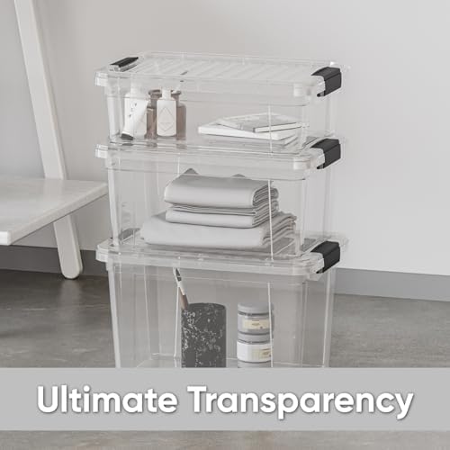 Superio 26.5 Quart Clear Plastic Storage Boxes with Lids, Stackable Organizer Containers, BPA-Free Storage Bins for Home, Office, School & Dorm, 1 Pack - Image 5