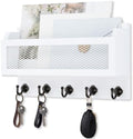 Nekon Mail and Key Holder for Wall Decorative, 11 Inch Mail Holder, White by NekonDesign