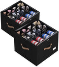 Vincona Shoe Organizer for Closet, 2 Pack Foldable Shoe Storage Bins with Clear Cover & Handles, 16-Compartment Shoe Box for Sneakers, Heels, Boots, Space-Saving Shoe Rack for Entryway, Dorm, RV by Vincona