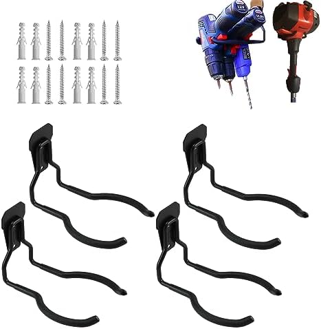 Power Tool Hanger, Garage Wall Hooks, Utility Hooks for Garage Tool Organizers and Storage (4 Pack), WEH01 by Juformin