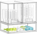 SpaceAid Bottle Storage Organizer Baby - Acrylic Bottles Station Organizer Container, Stackable Clear Drawers for Countertop, Vanity, Bathroom, Cabinet, Pantry Organization, 3 Pack, 2M1L, 10.9" H by SpaceAid
