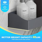 Acrylic Shower Caddy Bathroom Organizer,Rustproof Shower Shelves - No Drilling Wall Mount Shelf, Adhesive Bathroom Storage For Shampoo With Soap Holder 3 Pack - Image 6