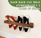 Nisorpa Set of 4 Rustic Burnt Wood Hanging Shoes Storage Organizer Racks - Image 6