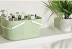 rejomiik Portable Plastic Shower Caddy Basket Organizer with Handles, Green - Image 2