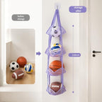 2 Pack Hanging Ball Storage Organizer, 4-Tier Mesh Holder for Basketballs - Image 7