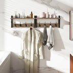 YMYNY Coat Rack Wall Mount with Shelf and Hooks, Silver Gray UHWS001Y-2 - Image 5