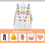 4 Pack Pants-Hangers-Space-Saving, 6 Tier-Closet-Organizers-and-Storage | Skirt Hooks with Clips, Closet-Organizer-Clothes-Organization Jeans Scarf Holder,College-Dorm-Room-Essentials Decor - Image 7