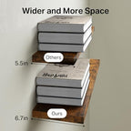 BAYKA Rustic Brown Floating Shelves 22.5in, 3 Pack, Wall Mount Wood Shelf - Image 6