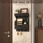 Rebee Vision Key Holder Wall Mount with Shelf for Entryway,Distressed Black - Image 6