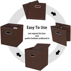 Black Foldable Storage Cubes Bins , Fabric Storage Box Cubes Organizer Baskets with Dual Handles for Home Organizer (Coffee) - Image 6