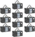 VENO Moving Bags, Wide Open Top, Clear Window, Gray, 10 Pack by Veno
