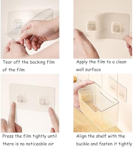 Acrylic Wall Mounted Storage Rack, 2 Pcs Storage Box Shower Basket - Image 6