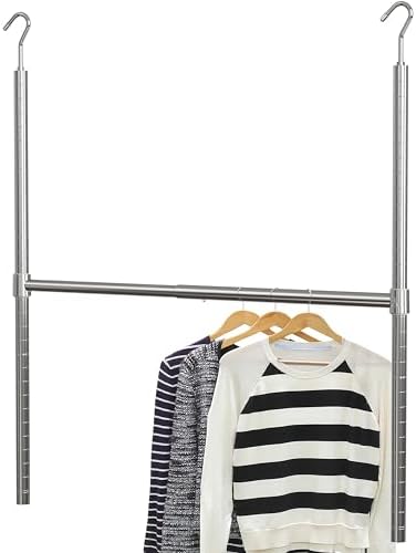 Simple Houseware Adjustable Closet Hanging Rod, Chrome by SimpleHouseware