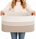 DOFASAYI Laundry Hamper with Handles, 72L Rope Laundry Basket, Light Brown by DOFASAYI