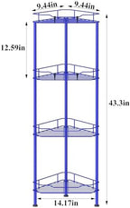 HuggieGems Metal Floor Standing Corner Shower Caddy, Dark Blue, 4 Tier - Image 7