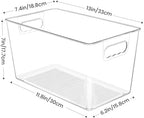 YIHONG Clear Plastic Storage Bins, 16 Pack Pantry Organizer Bins with Handle for Kitchen, Freezer,Cabinet,Closet Organization and Storage(XL) - Image 2
