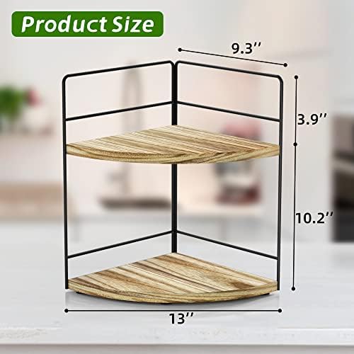 ZGO 2-Tier Bathroom Counter Organizer, Corner and Makeup Organizer for Vanity and Kitchen Counter, Wood - Image 3
