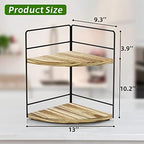 ZGO 2-Tier Bathroom Counter Organizer, Corner and Makeup Organizer for Vanity and Kitchen Counter, Wood - Image 3