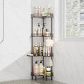 Consumest Corner Shower Caddy Standing - 4-Tier Stainless Steel Shower Organizer with Soap Holder and 4 Hooks, Large Capacity Corner Shelf Stand for Bathroom, Rest Room, Bronze by Consumest