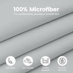 Queen Bed Skirt, Hides Under-Bed Storage 16 Inch Drop, Pleated, Light Grey - Image 7