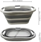 SAMMART Pack of 2 Collapsible Plastic Laundry Basket & Clothes Hamper, Comfort Non-Slip Handle, Foldable Storage Organizer with Space Saving Design, Portable Pop Up Container for Indoor and Outdoor - Image 7