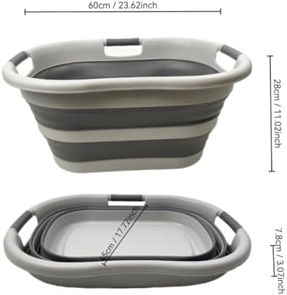 SAMMART Pack of 2 Collapsible Plastic Laundry Basket & Clothes Hamper, Comfort Non-Slip Handle, Foldable Storage Organizer with Space Saving Design, Portable Pop Up Container for Indoor and Outdoor - Image 7