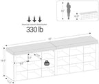 Hzuaneri Shoe Storage Bench with Cushion, Storage Bench with 18 Cubbies - Image 2