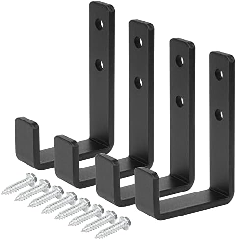 4 Pack 2-3/8" Heavy Duty Steel J Hook, Wall Mount Garage Hanging Bracket by OTTFF