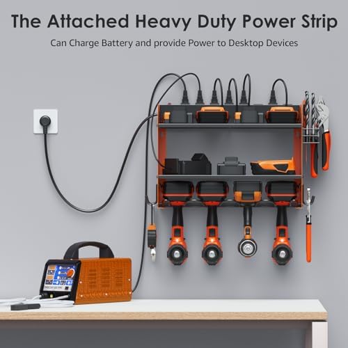 CCCEI Wall Mount Modular Tool Charging Organizer, Orange, 1 Pack, 3 Tier. - Image 3